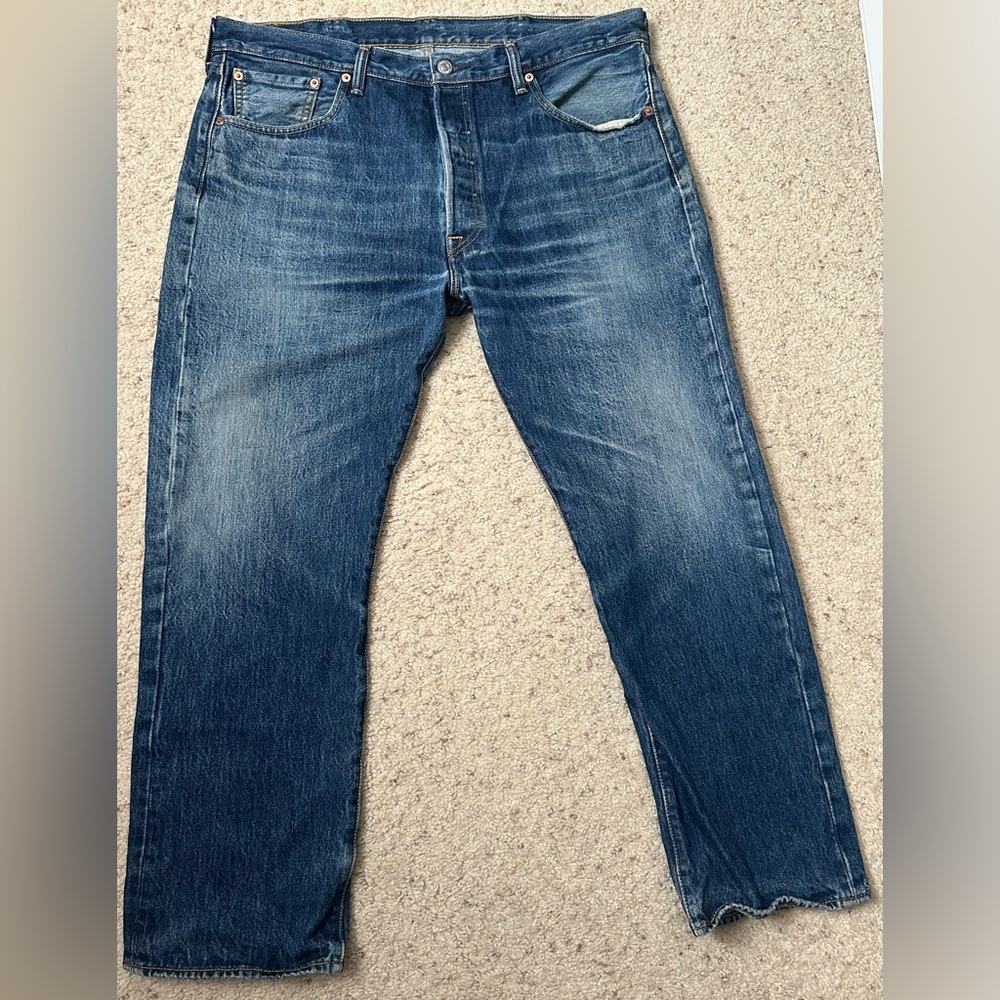 Levi's 501 Original Button Fly Jeans W38 L29 Medium Wash